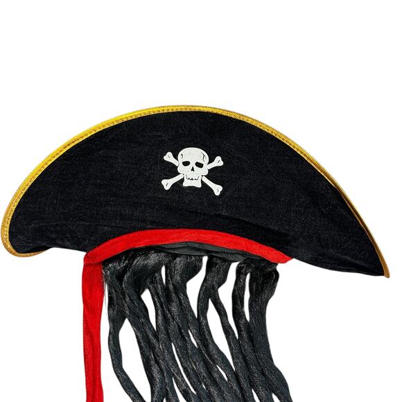 Dread Pirate Roberts Hat With Hair Accessory Halloween Costume New - Picture 2 of 3